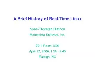 A Brief History of Real-Time Linux