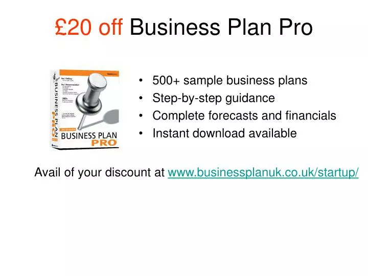 20 off business plan pro