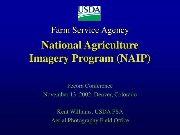 farm service agency national agriculture imagery program naip