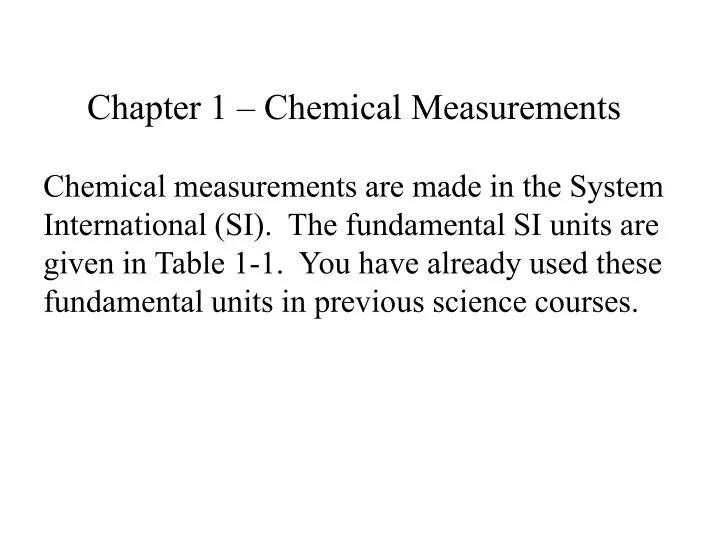 chapter 1 chemical measurements