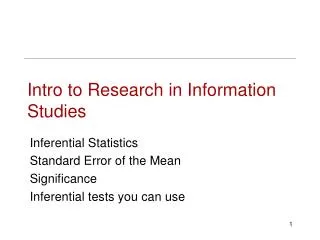 Intro to Research in Information Studies