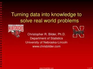 Turning data into knowledge to solve real world problems