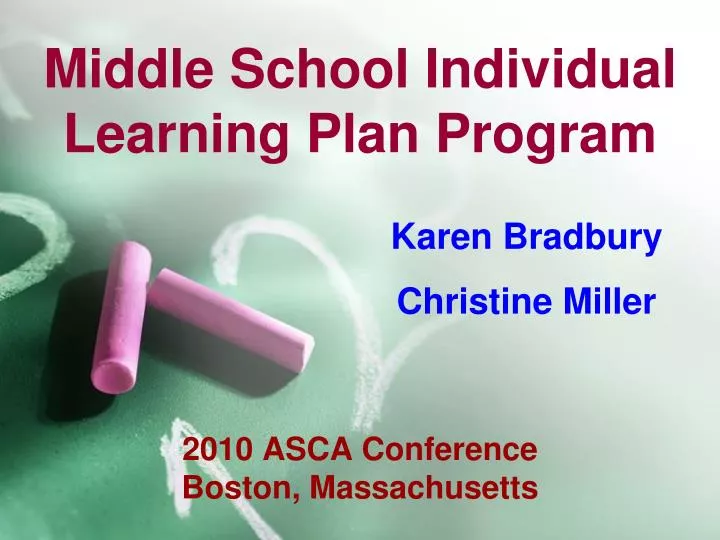 middle school individual learning plan program