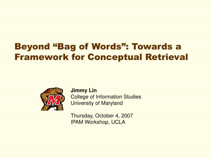 beyond bag of words towards a framework for conceptual retrieval