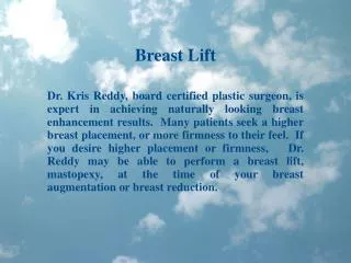 Dr Kris Reddy Reviews Breast Lift