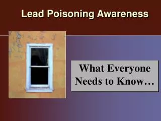 Lead Poisoning Awareness