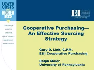 Cooperative Purchasing—An Effective Sourcing Strategy