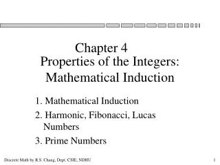 Properties of the Integers: Mathematical Induction