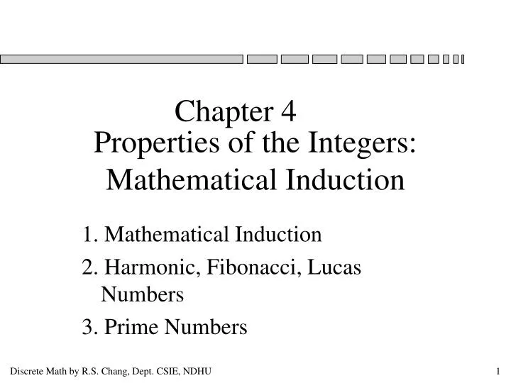 properties of the integers mathematical induction