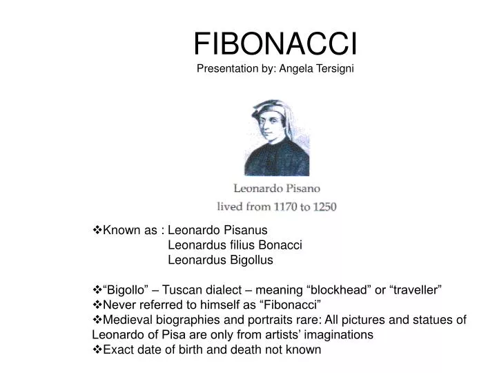 fibonacci presentation by angela tersigni