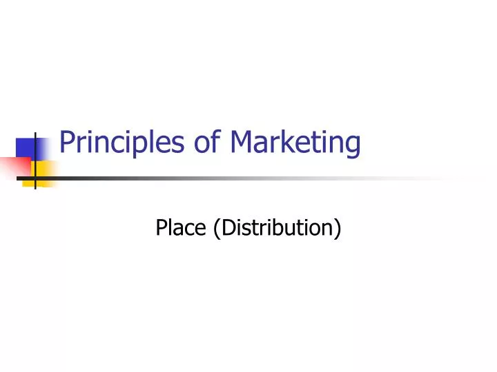 principles of marketing