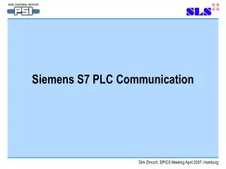 Siemens S7 PLC Communication