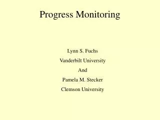 Progress Monitoring
