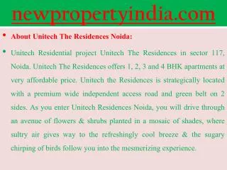 Unitech Luxury Projects @@ 09654435045 ## The Residences Sec