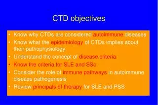 CTD objectives