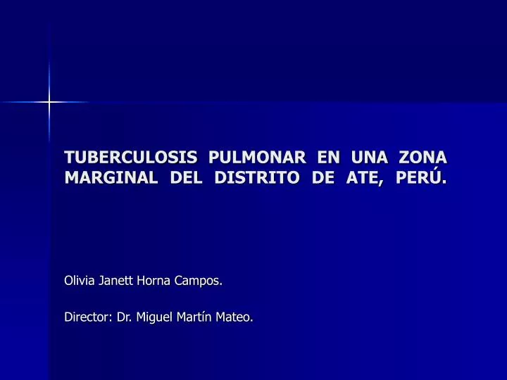 tuberculosis pulmonar en una zona marginal del distrito de ate per