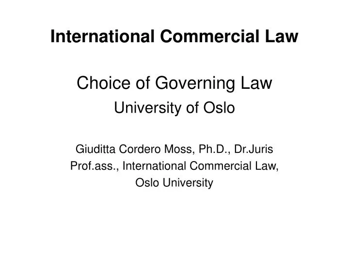 international commercial law choice of governing law