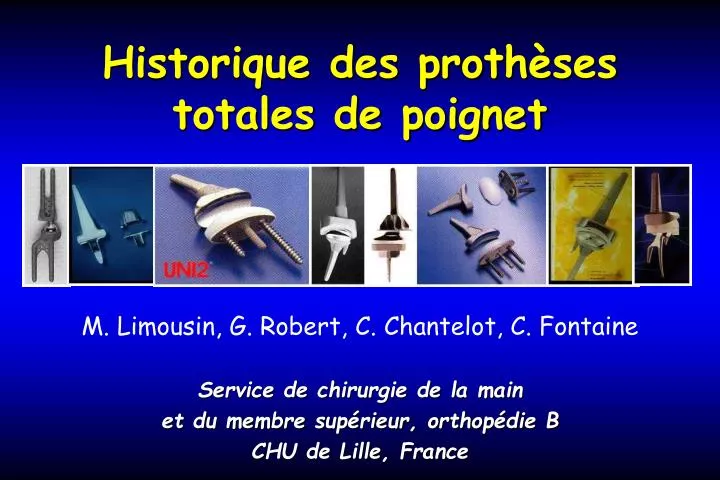 historique des proth ses totales de poignet