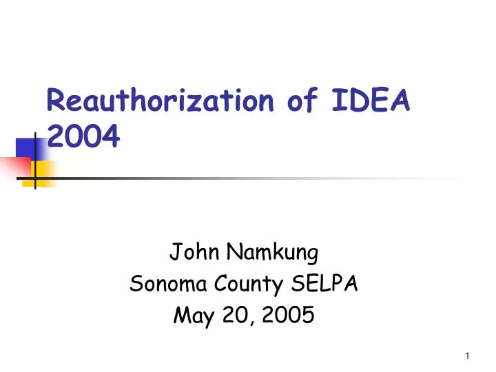 reauthorization of idea 2004