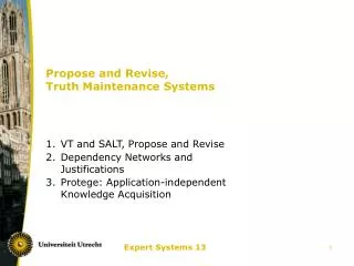 Propose and Revise, Truth Maintenance Systems
