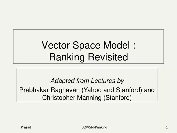 vector space model ranking revisited