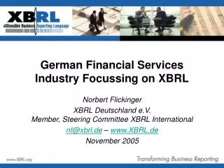 German Financial Services Industry Focussing on XBRL