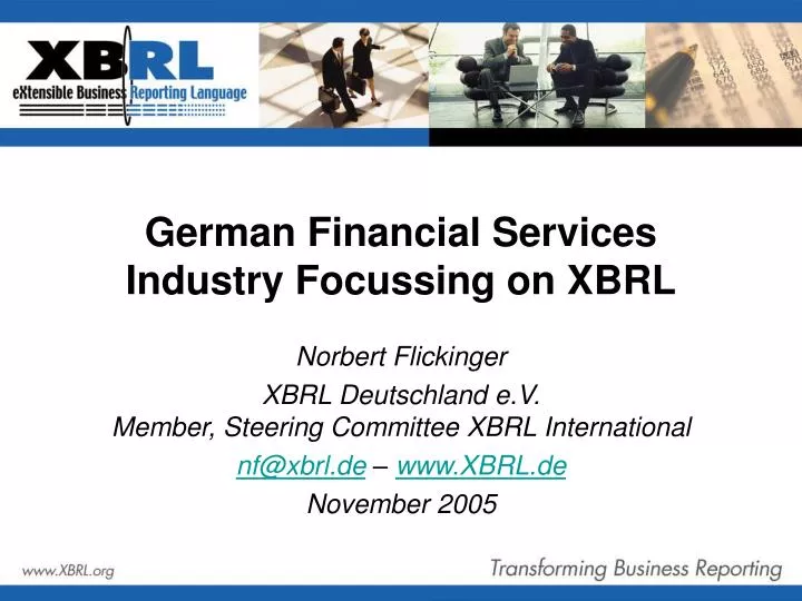 german financial services industry focussing on xbrl