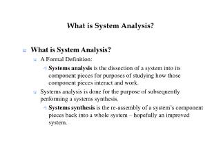 What is System Analysis?