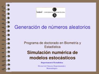 generaci n de n meros aleatorios