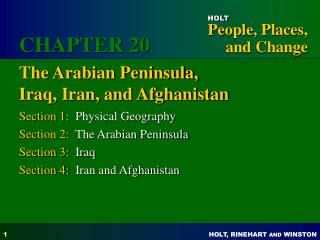 The Arabian Peninsula, Iraq, Iran, and Afghanistan