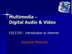 Multimedia – Digital Audio &amp; Video - slide 1