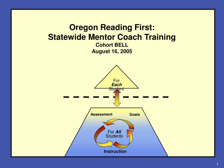 oregon reading first statewide mentor coach training cohort bell august 16 2005