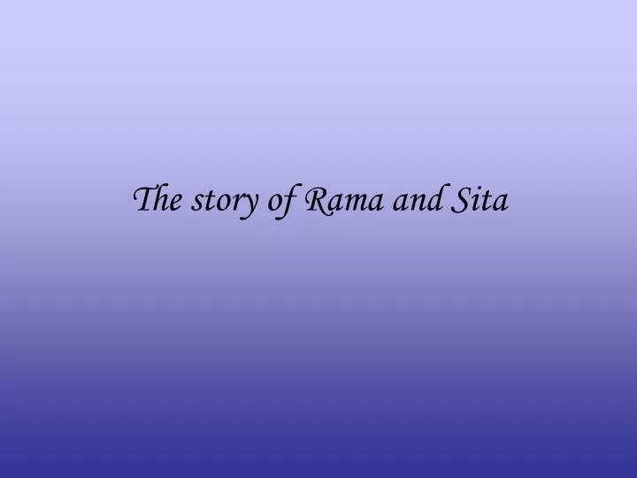 the story of rama and sita
