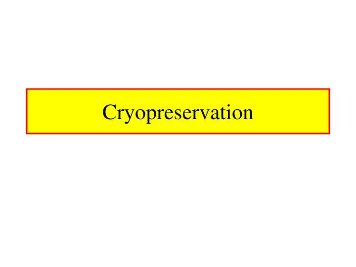 cryopreservation