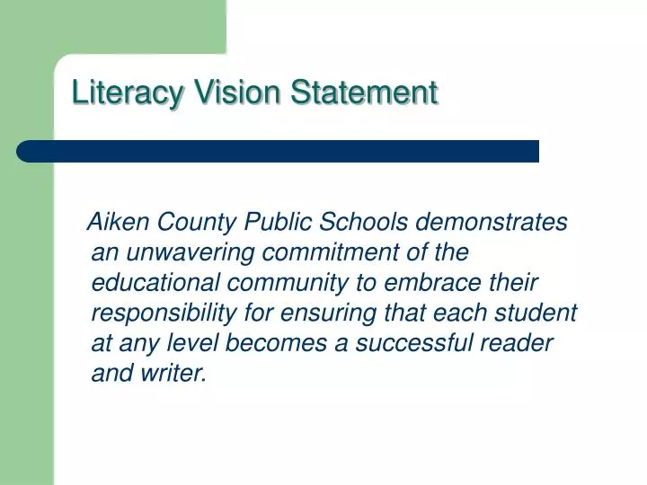 literacy vision statement