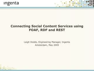 Connecting Social Content Services using FOAF, RDF and REST