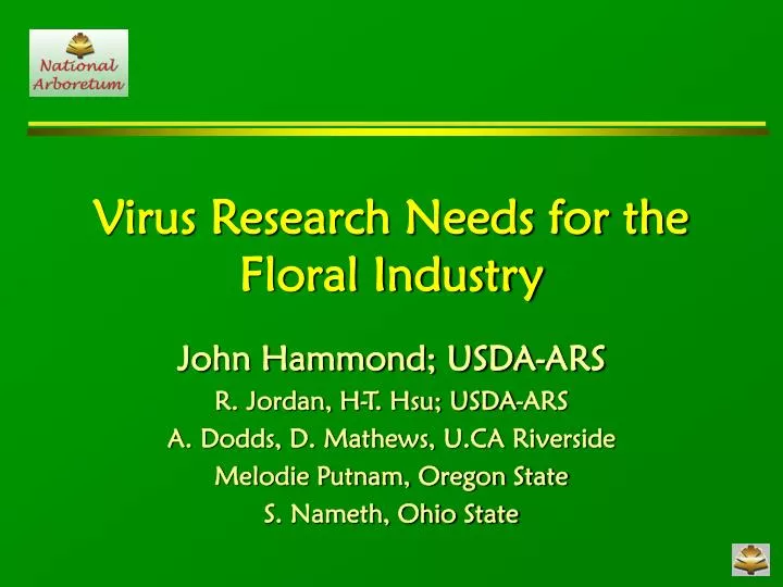 virus research needs for the floral industry