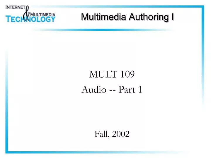 multimedia authoring i