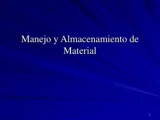manejo y almacenamiento de material