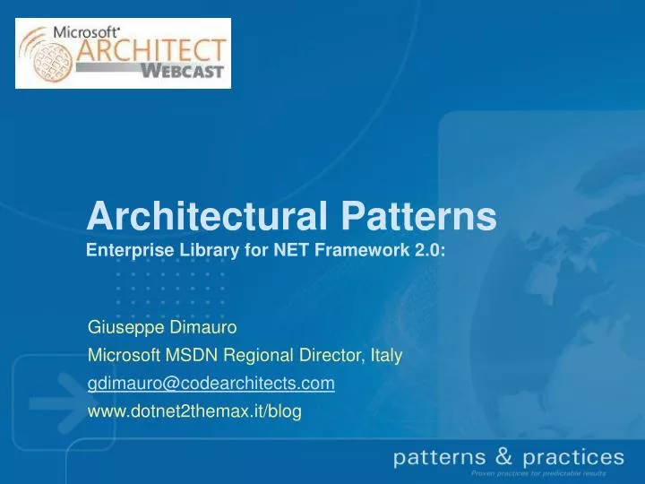 architectural patterns enterprise library for net framework 2 0