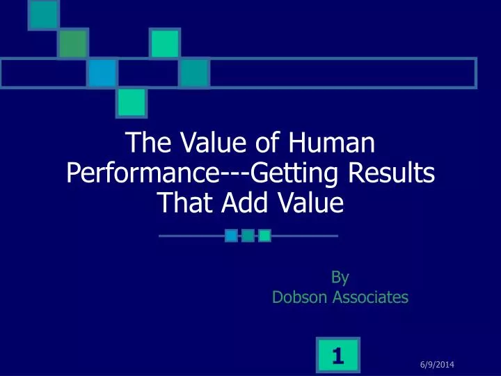 the value of human performance getting results that add value