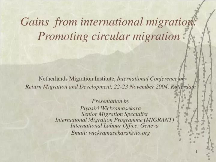 gains from international migration promoting circular migration