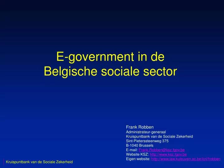 e government in de belgische sociale sector