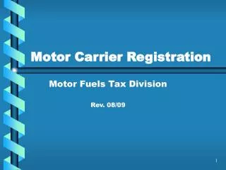 Motor Carrier Registration