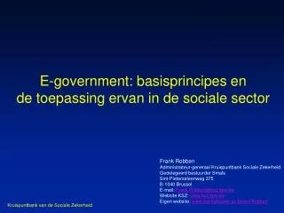 E-government: basisprincipes en de toepassing ervan in de sociale sector