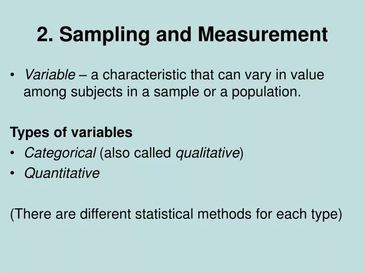 2 sampling and measurement
