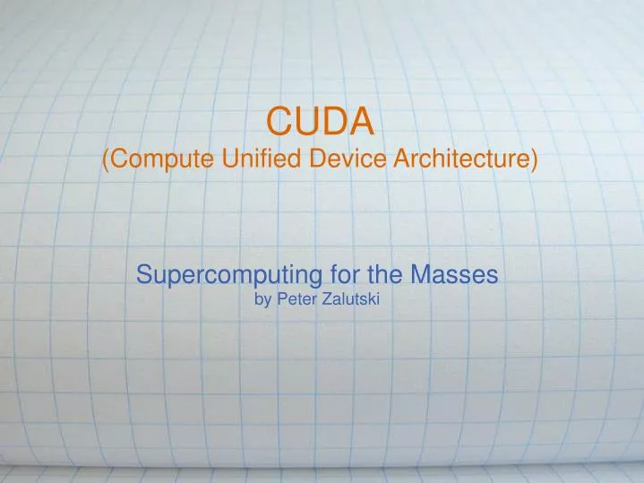 cuda compute unified device architecture