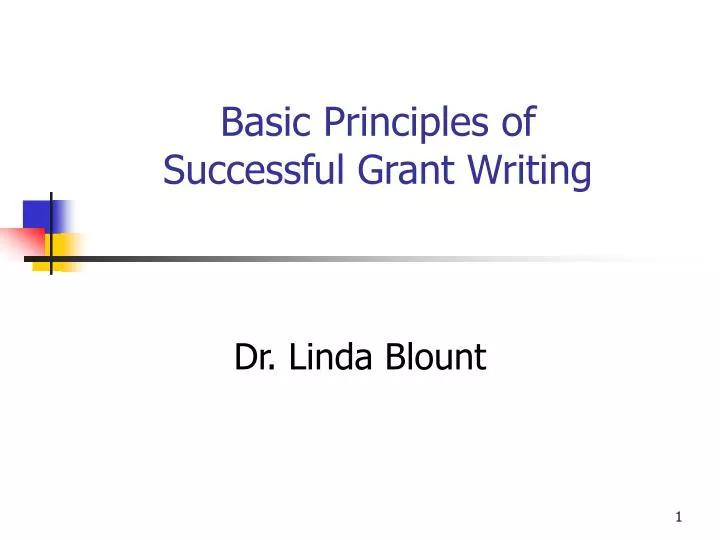 basic principles of successful grant writing