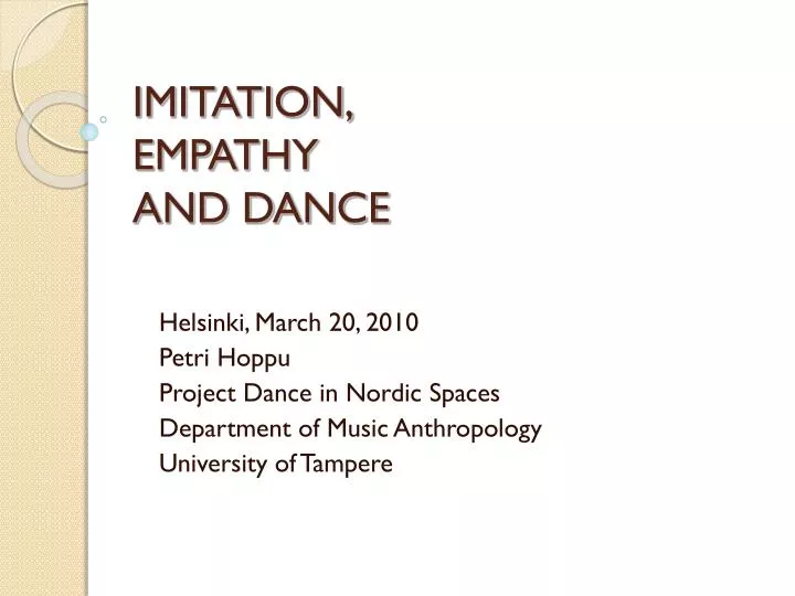 imitation empathy and dance
