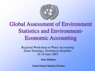 Global Assessment of Environment Statistics and Environment-Economic Accounting